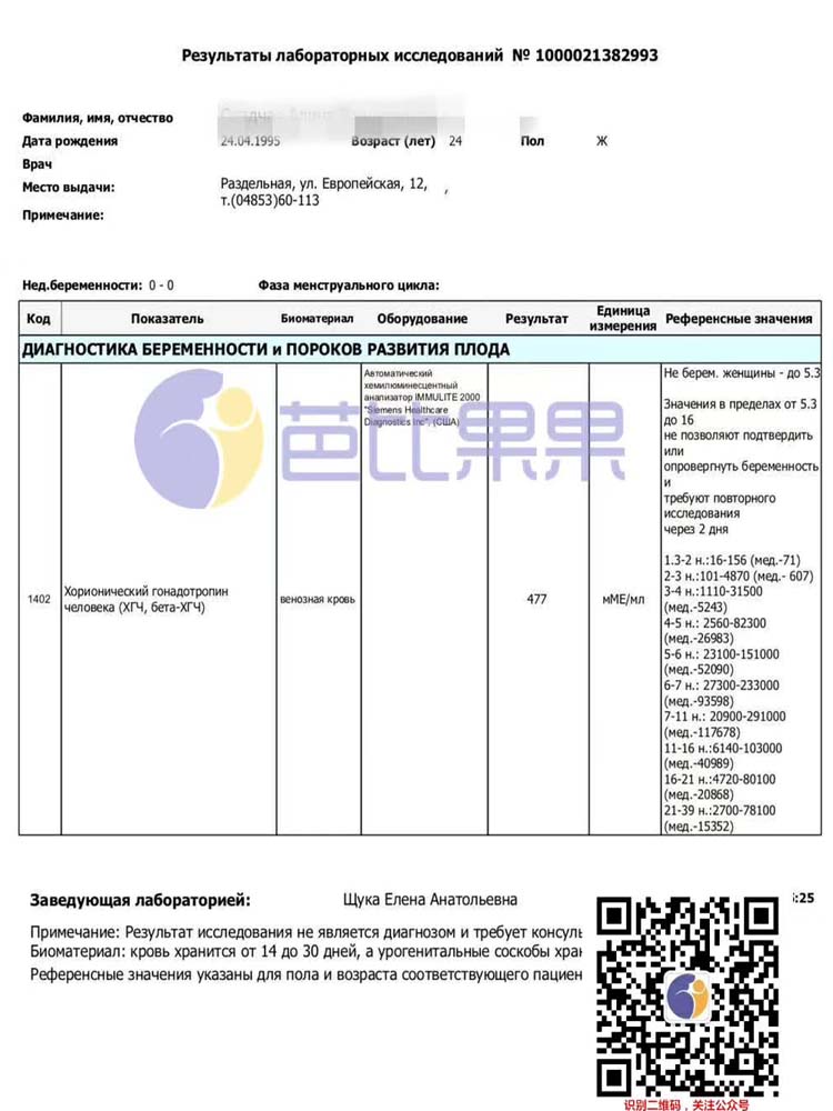 广东S姐在乌克兰先后自卵试管移植冻胚终于验孕成功