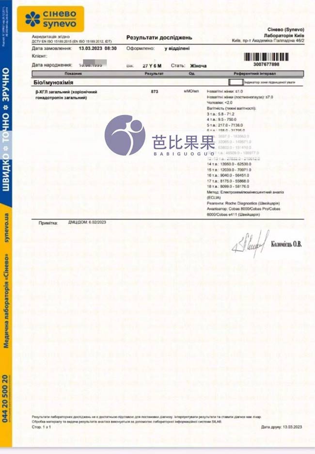 乌克兰试管第二次移植成功