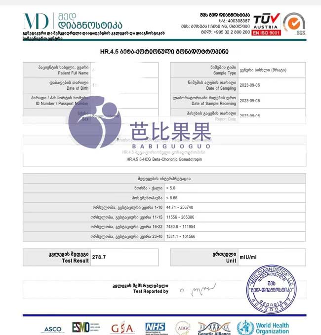 格鲁吉亚试管验孕成功