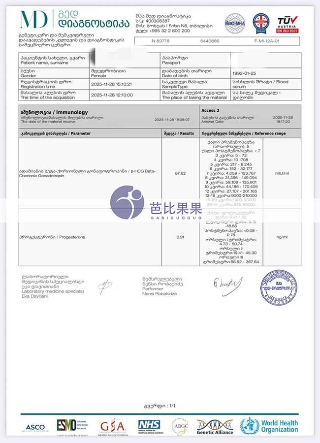 两个家庭到格鲁吉亚匹配的代孕妈妈第一次移植