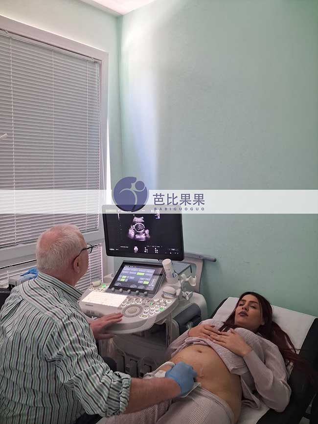 王先生到格鲁吉亚匹配的试管妈妈顺利完成B超检查